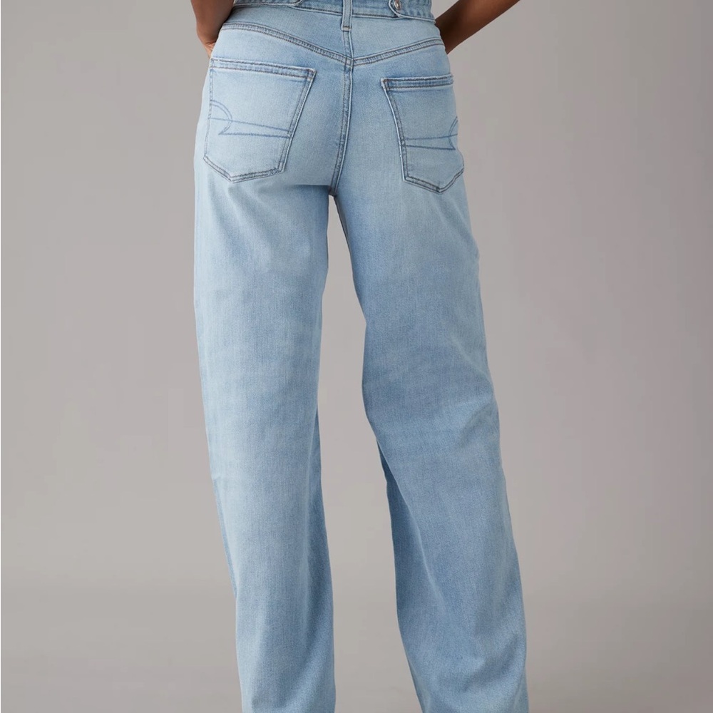 American Eagle Drapey Baggy Wide Leg Jean size 10 x shirt